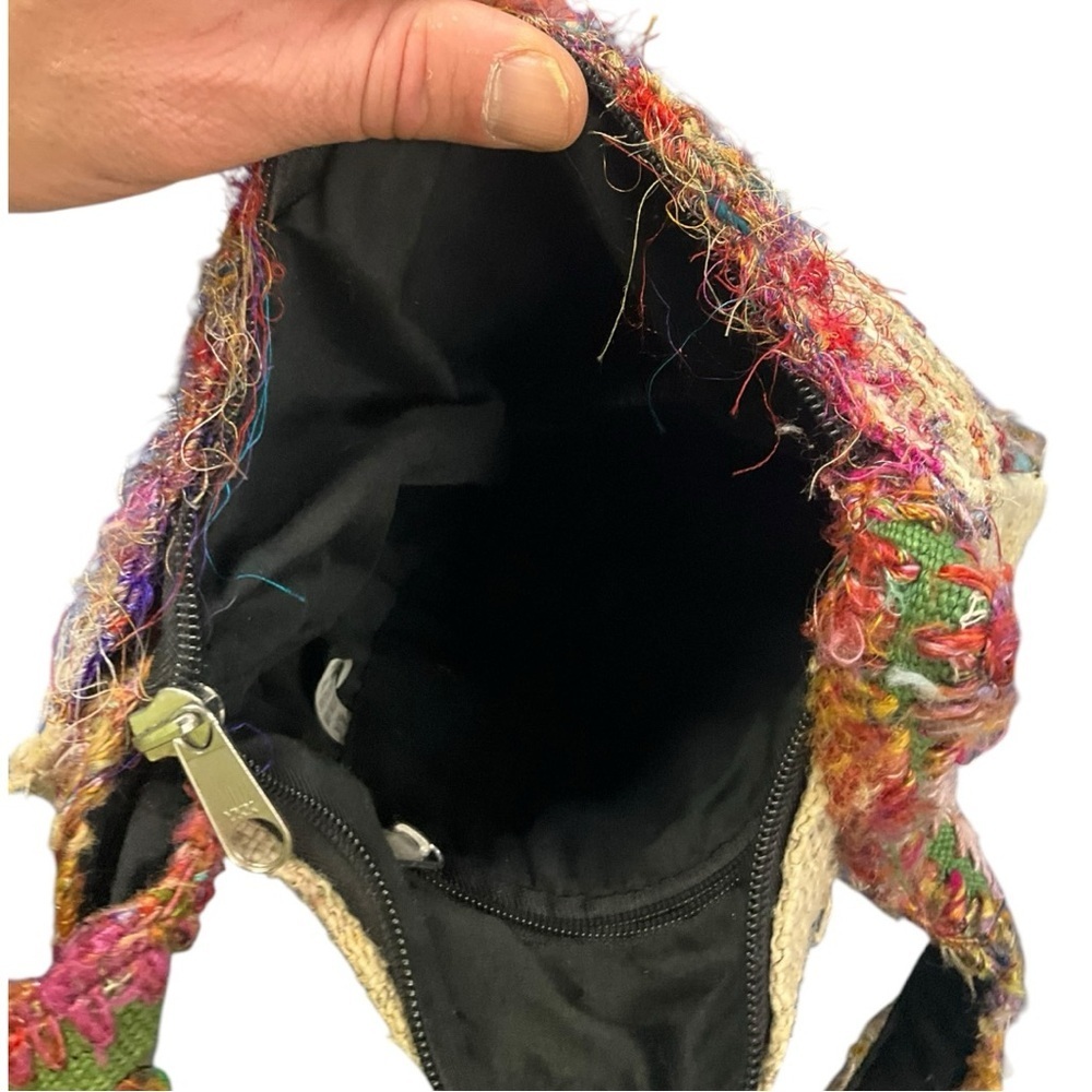 🌈 Boho Patchwork Festival Sling Bag Handmade Nepal‎ Crossbody Hippie Purse - Picture 8 of 8